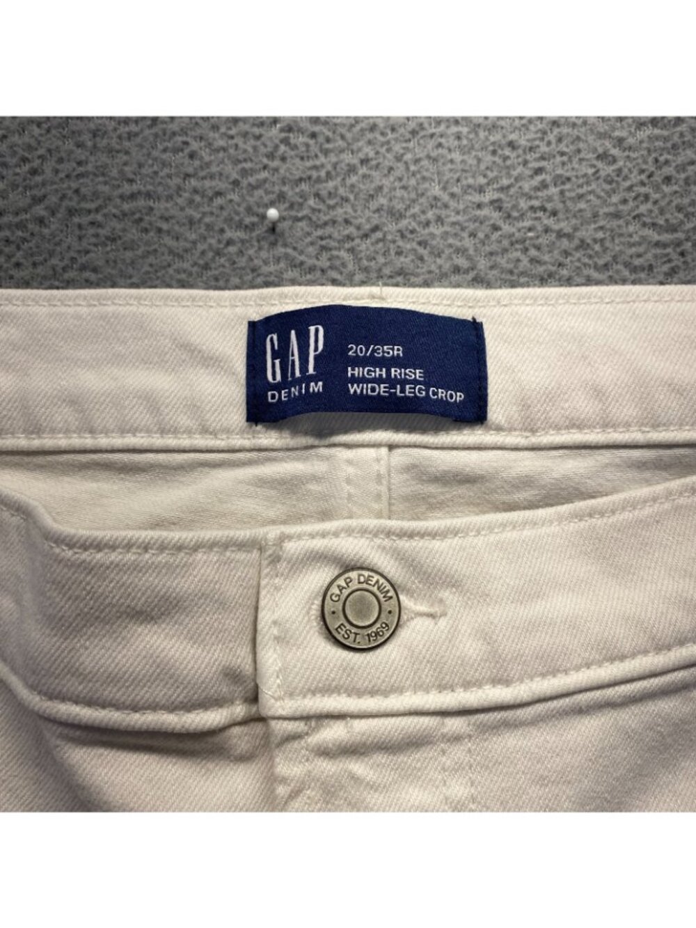 GAP High Rise Wide Leg Jeans Ecru Cream Denim Pants Women Size 20/35R - Picture 3 of 7